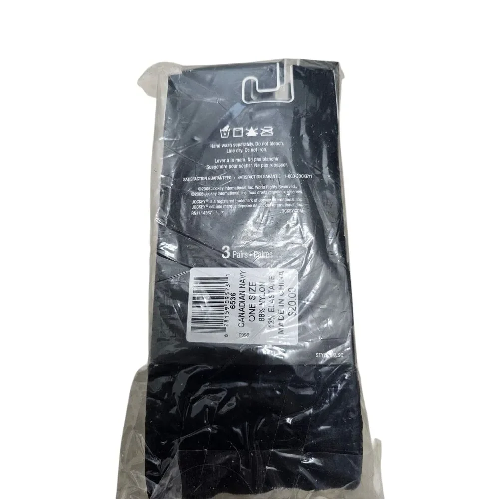 New Jockey Knee Length Socks Canadian Navy 9 Pairs One Size MSRP $60